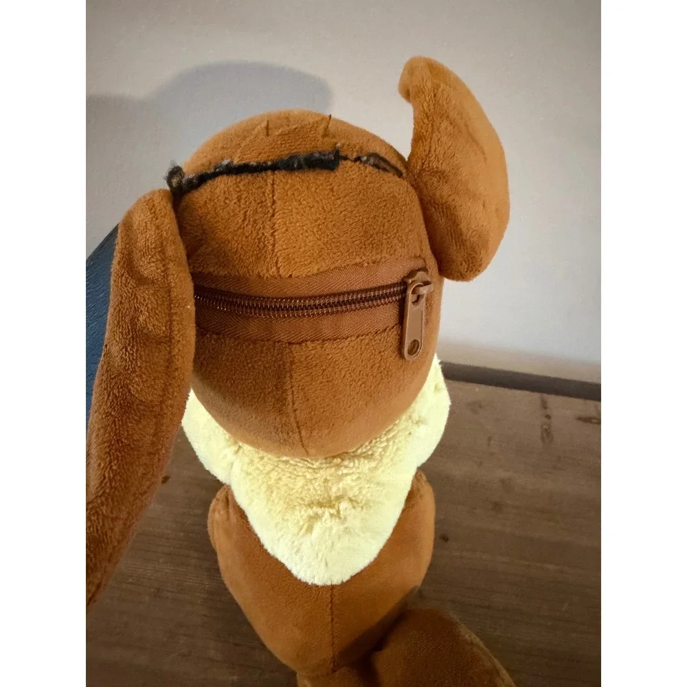 Pokemon Eevee Plush Stuffed Animal with Hidden Zipper Pouch Brown‎ 10 Inch
